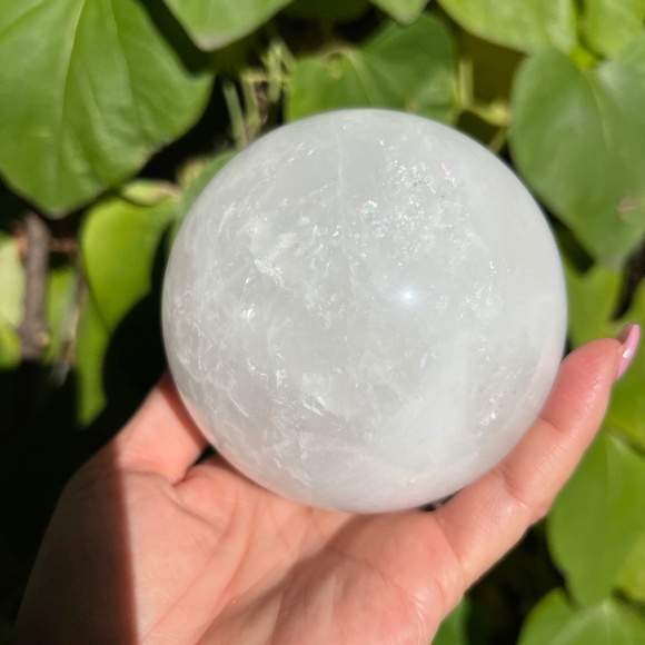 Other - White quartz (1) sphere with light stand | crystal